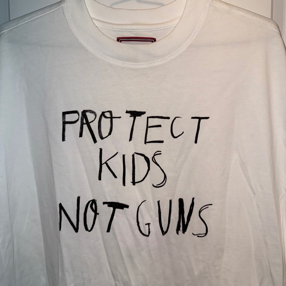 CHNGE Protect Kids Not Guns Graphic Tee Organic Cotton White Mens XXL